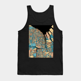 Tacoma Map Pattern in Mid Century Pastel Tank Top